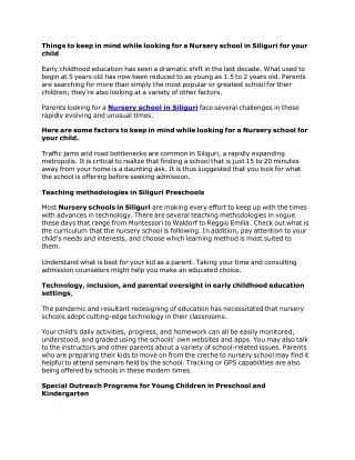 Things to keep in mind while looking for a preschool for your child