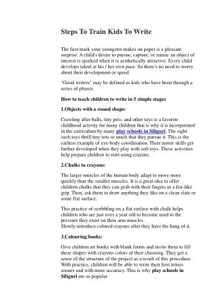 steps to train kids to write the first mark your