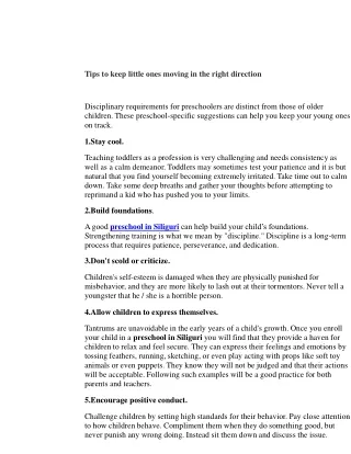 Tips to keep little ones moving in the right direction