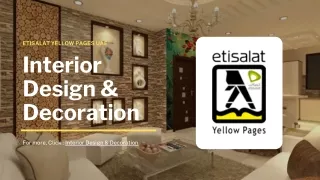 Interior Design & Decoration Companies in UAE