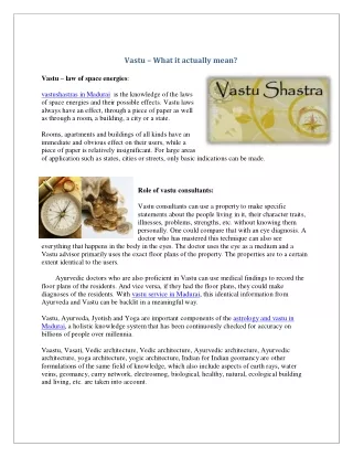 vastu what it actually mean