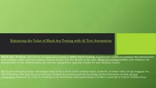 enhancing the value of black box testing with ai test automation