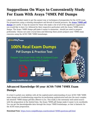 Sustainable 7498X Dumps Pdf For Remarkable Consequence