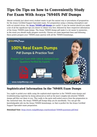 76940X PDF Dumps To Resolve Preparation Problems