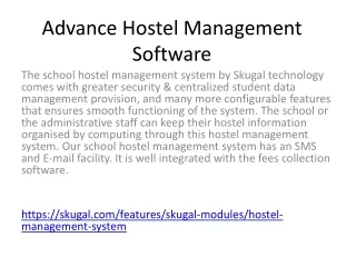 advance hostel management software
