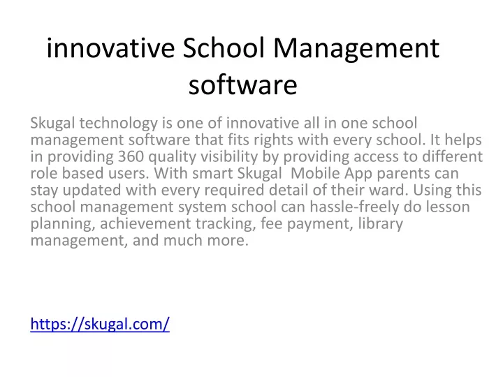 innovative school management software