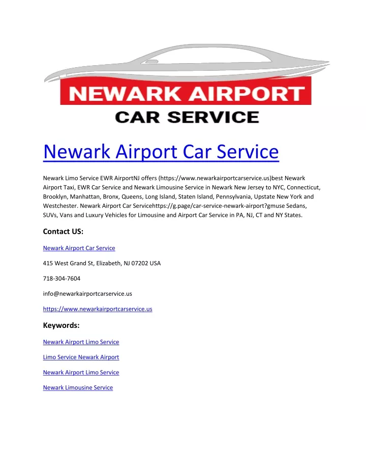 newark airport car service
