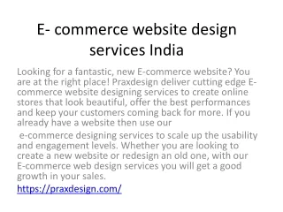 e commerce website design services india