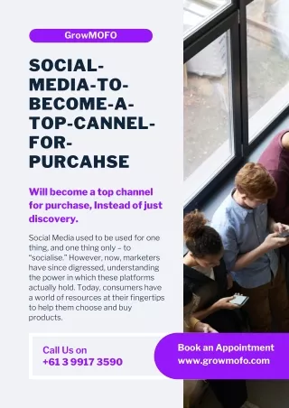 Social Media to become a top channel for purchase