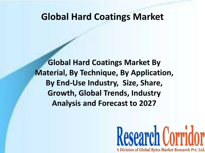 global hard coatings market