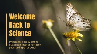 welcome back to science