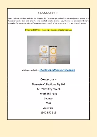 Christmas Gift Online Shopping | Namastecollections.com.au