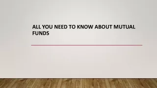 all you need to know about mutual funds