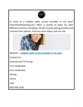 Reliable Cable Service Provider In My Area  Internetandtvpricing.com