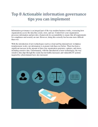 top 8 actionable information governance tips