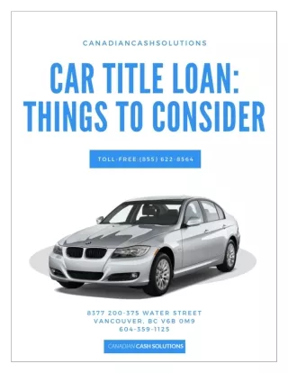 Consider Car Title Loans for an easy option to borrow money