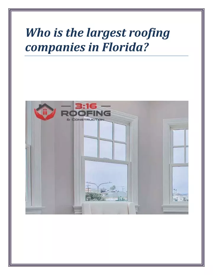 who is the largest roofing companies in florida