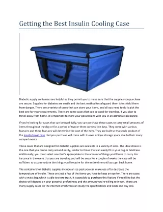 getting the best insulin cooling case