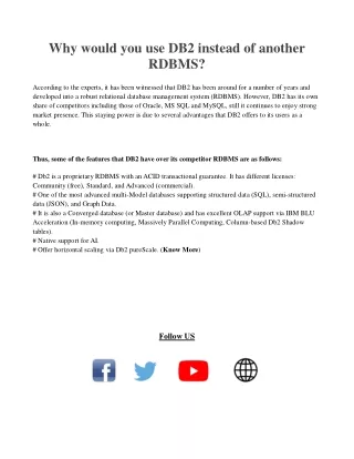 Why would you use DB2 instead of another RDBMS - Allbluesolutions.com
