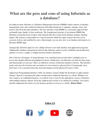 What are the pros and cons of using Informix as a database - Allbluesolutions.com