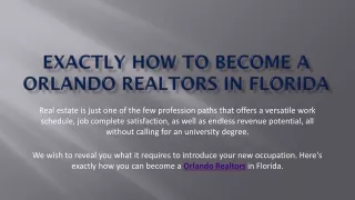 How to Become a Orlando Realtors in Florida