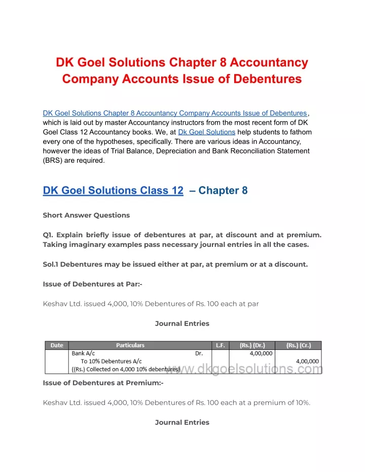 dk goel solutions chapter 8 accountancy company