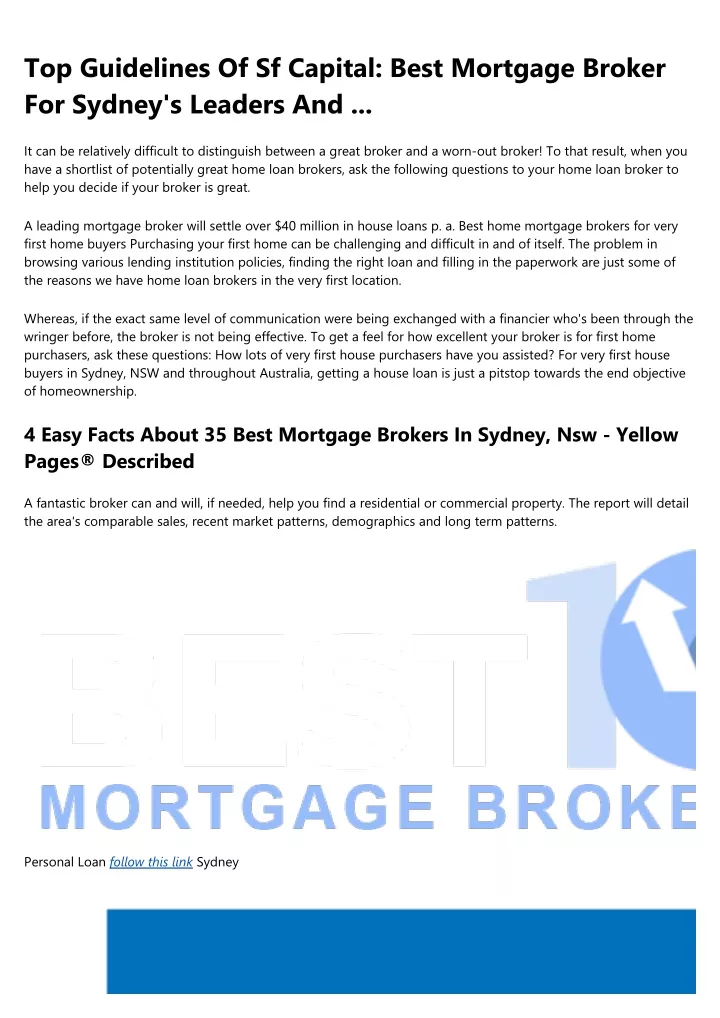 top guidelines of sf capital best mortgage broker