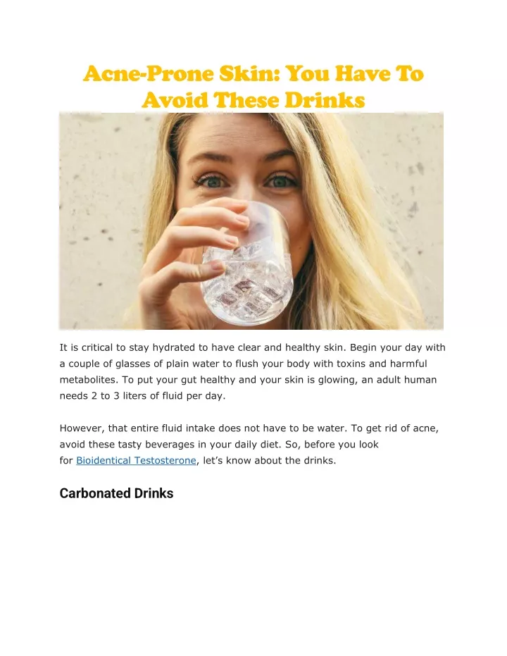 acne prone skin you have to avoid these drinks