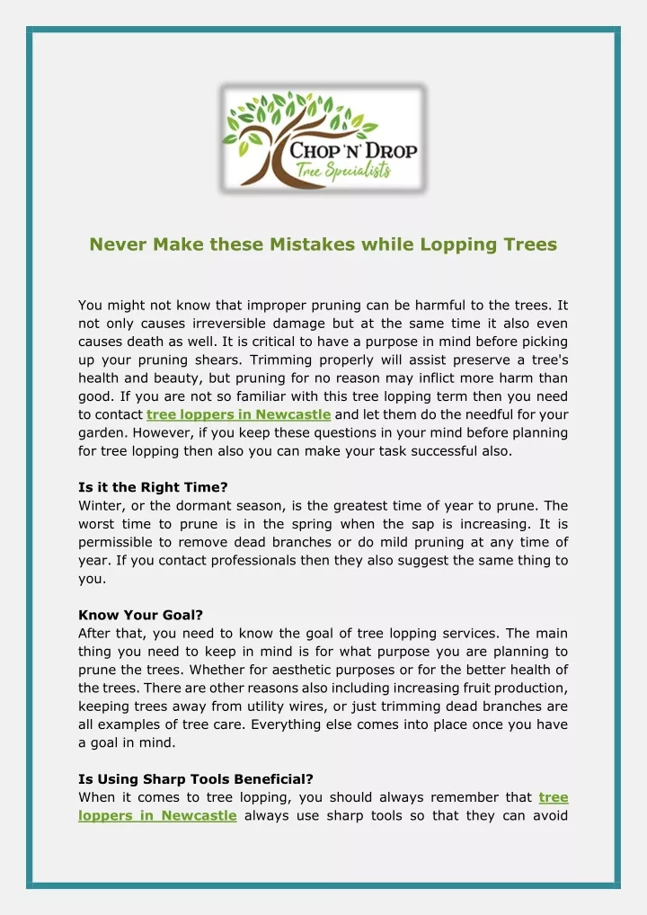 never make these mistakes while lopping trees