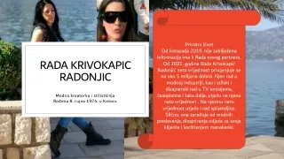 Rada Krivokapic Radonjic modna dizajnerica i stilistica Zivotopis