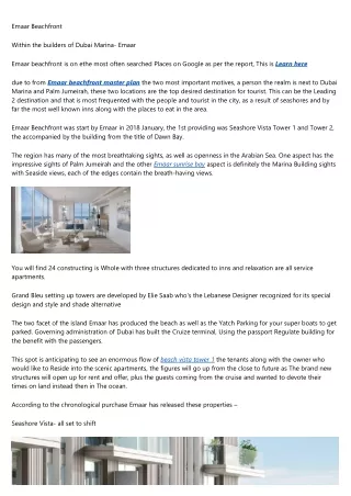 emaar beachfront