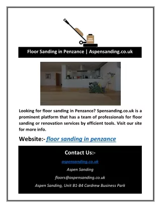 Floor Sanding in Penzance | Aspensanding.co.uk