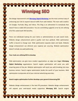 site design improvement and winnipeg digital