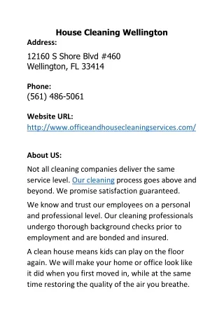 House Cleaning Wellington