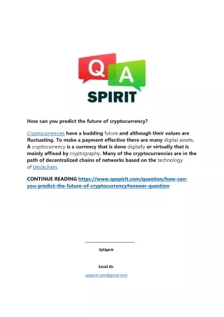 how can you predict the future of cryptocurrency
