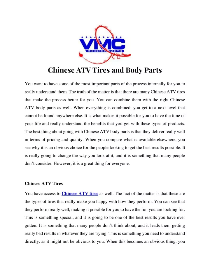 chinese atv tires and body parts you want to have