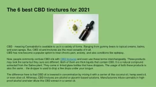 the 6 best cbd tinctures for 2021