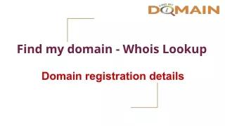 find my domain whois lookup
