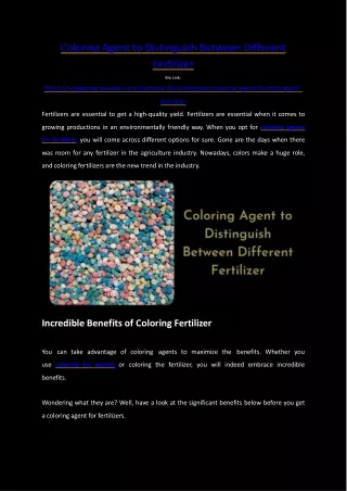 coloring agent to distinguish between different