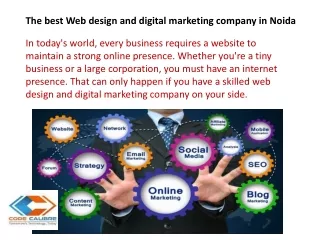 best Web design and digital marketing company in Noida