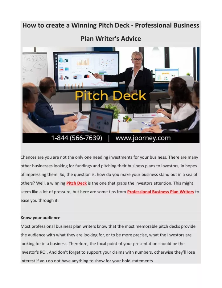 how to create a winning pitch deck professional
