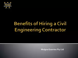 Benefits of Hiring a Civil Engineering Contractors in Sydney