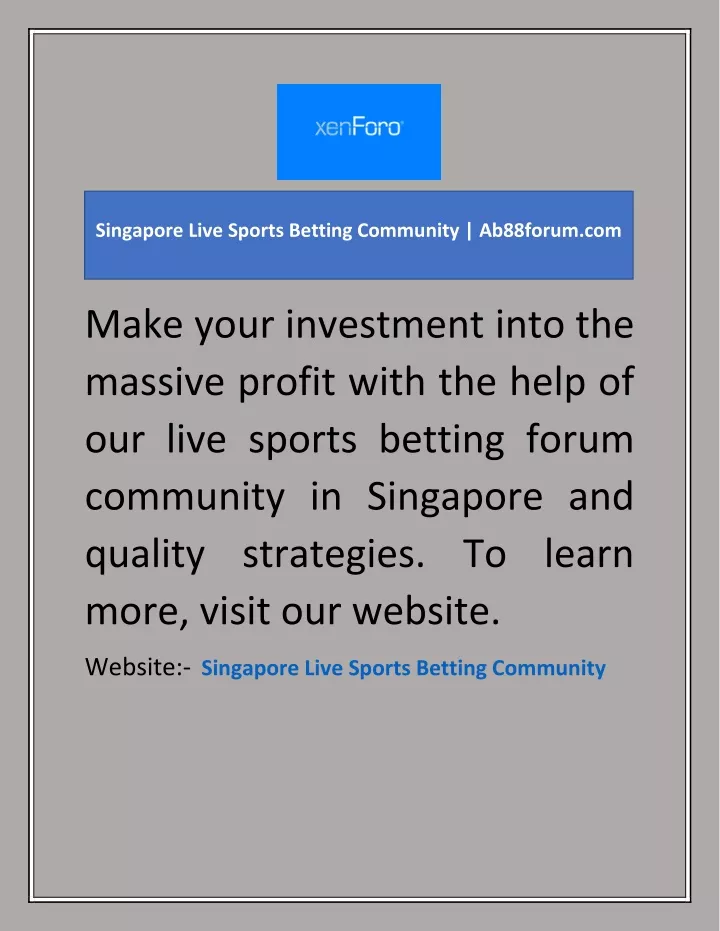 singapore live sports betting community ab88forum