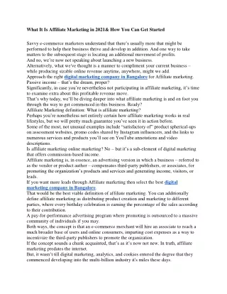 what it is affiliate marketing in 2021