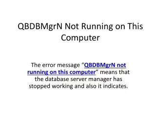 qbdbmgrn not running on this computer