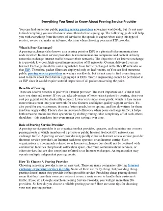 everything you need to know about peering service