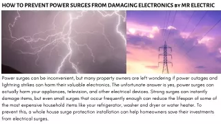 Are You Ready to Invest in a Whole House Surge Protection Installation Call Mr. Electric