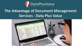 Data Plus Value -  Outsourcing Benefits of Specialized Data Entry Services