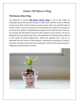 online tds return filing