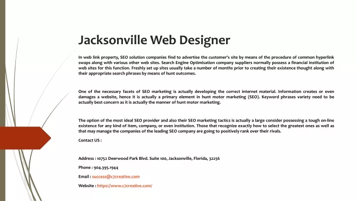 jacksonville web designer